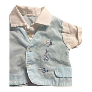 VTG Drummer Boy Formal Baby Collard Shirt Instruments Musical Baby 0-3 Months